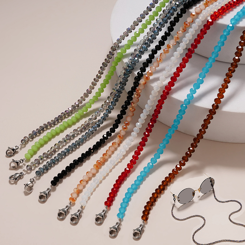 Mask Chain Holder - คริสตัลแว่นตาสําหรับผู้หญิงแว่นตากันแดด Lanyard ผู้ถือแว่นตาอ่านหนังสือสายคล้องหน้ากากสายคล้องคอ Hang บนคอเครื่องประดับ