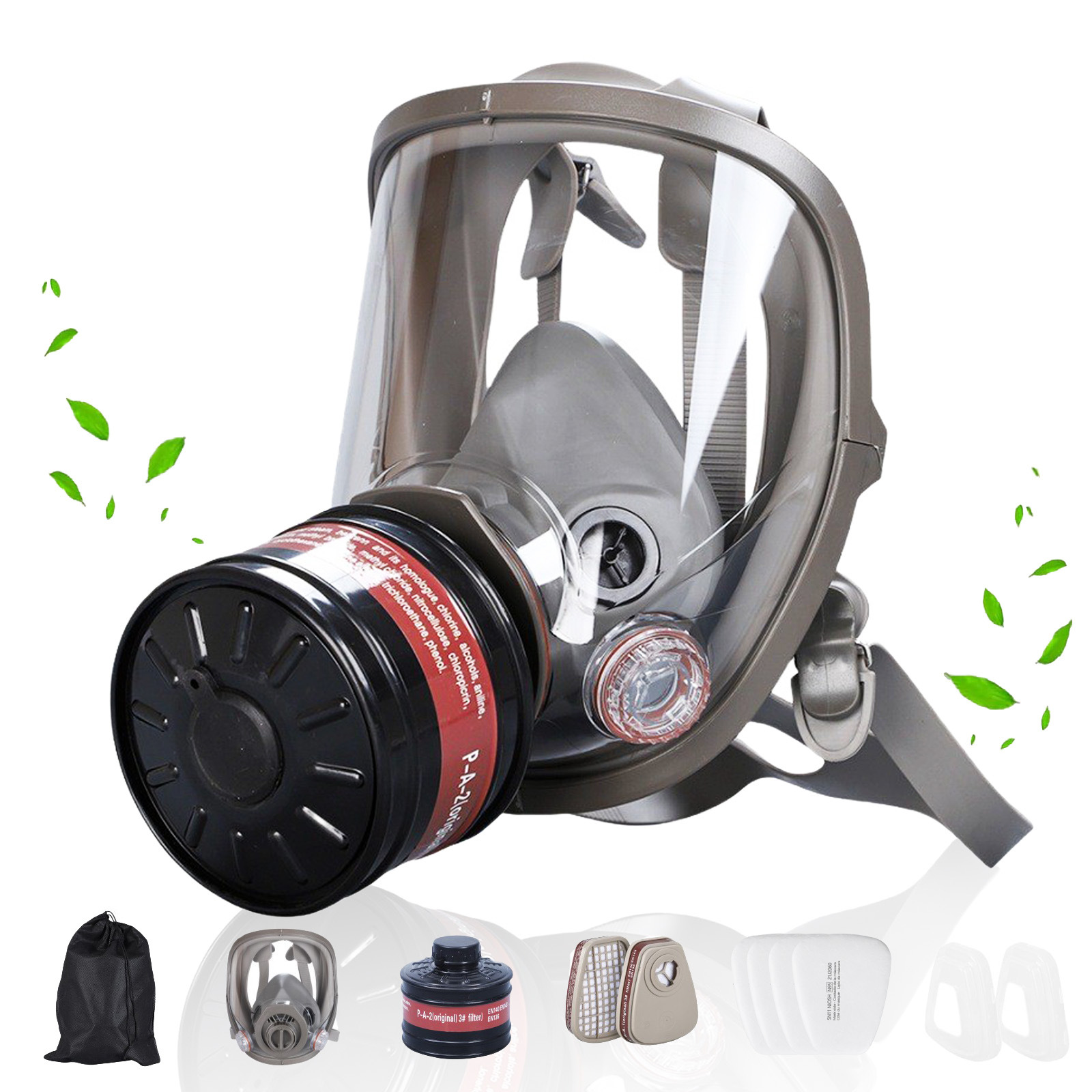 Dust Mask Construction - หน้ากากป้องกันแก๊สพิษแบบเต็มหน้า Survival Chemical Respirator พร้อมตัวกรอง 40