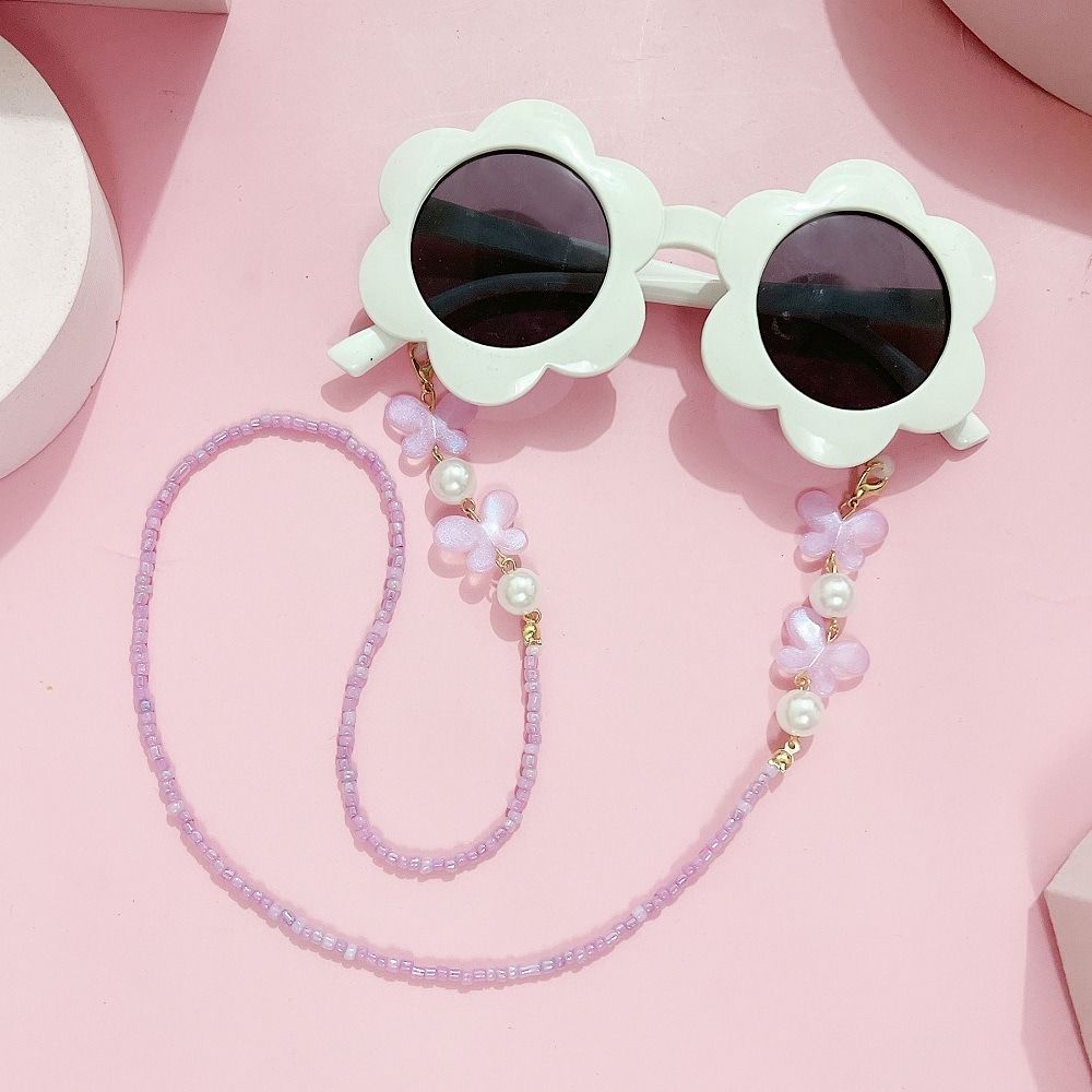 Mask Lanyard Adjustable - สายคล้องแว่นตาแบบปรับได้ สายคล้องแว่นกันแดดหลากสี สายคล้องแว่นกันลื่น สายคล้องหน้ากาก สายคล้องแว่นอ่านหนังสือ สายคล้องแว่นลายผีเสื้อประดับมุก