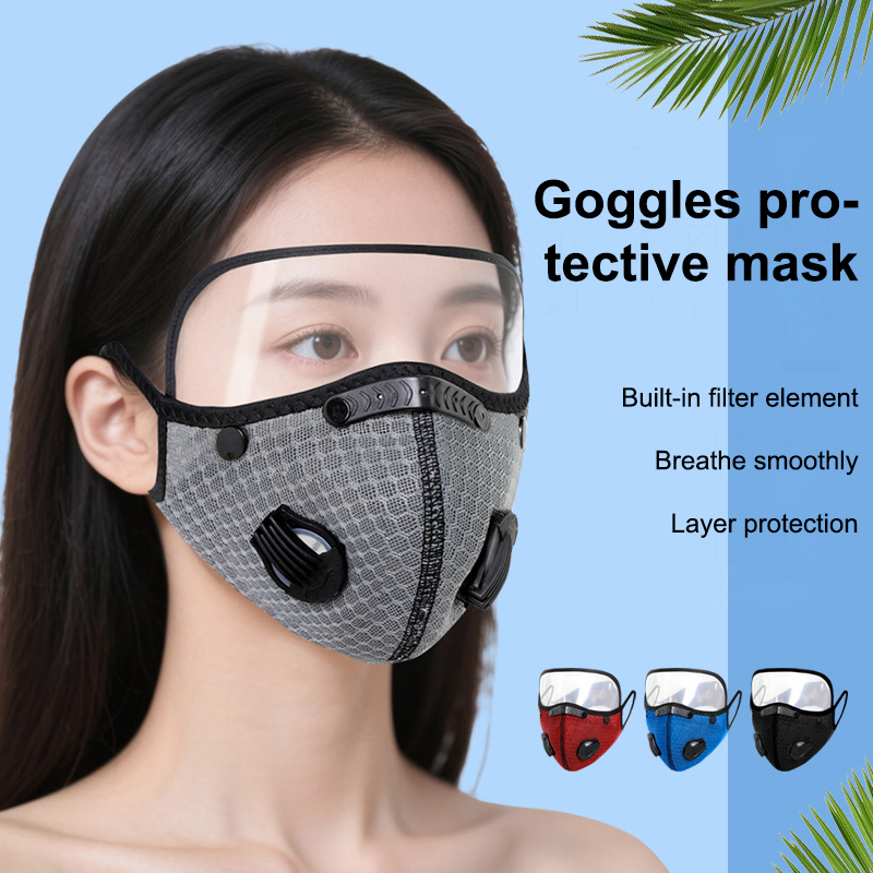 Anti Pollution Mask - ใหม่หน้ากากปิดจมูกสำหรับปั่นจักรยานพร้อมแว่นตากรองฝุ่นหน้ากากกีฬาล้างทำความสะอาดได้หน้ากากปิดจมูกแบบใช้ซ้ำได้สำหรับผู้ชายผ้าพันคอกรองคาร์บอนแบบแอคทีฟ