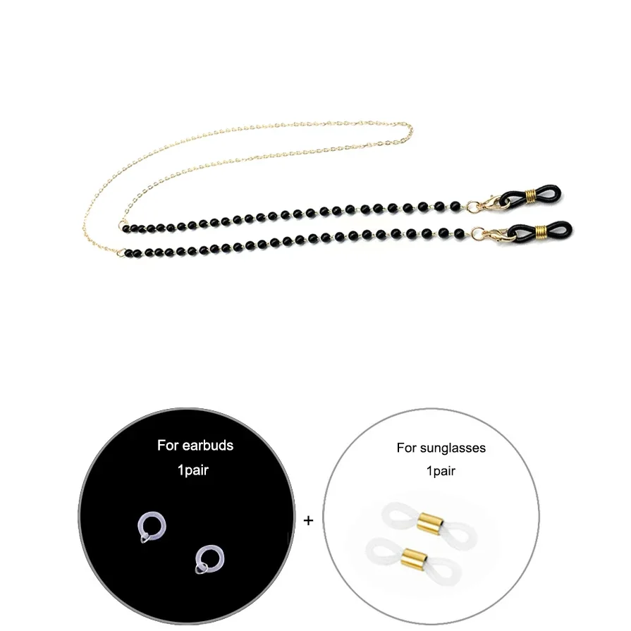 Mask Chain Holder - สายคล้องหน้ากากแบบคริสตัลประดับลูกปัด แฟชั่นสายคล้องหน้ากากหินใส สายคล้องคอสำหรับ Airpods pro สายคล้องแว่นตา