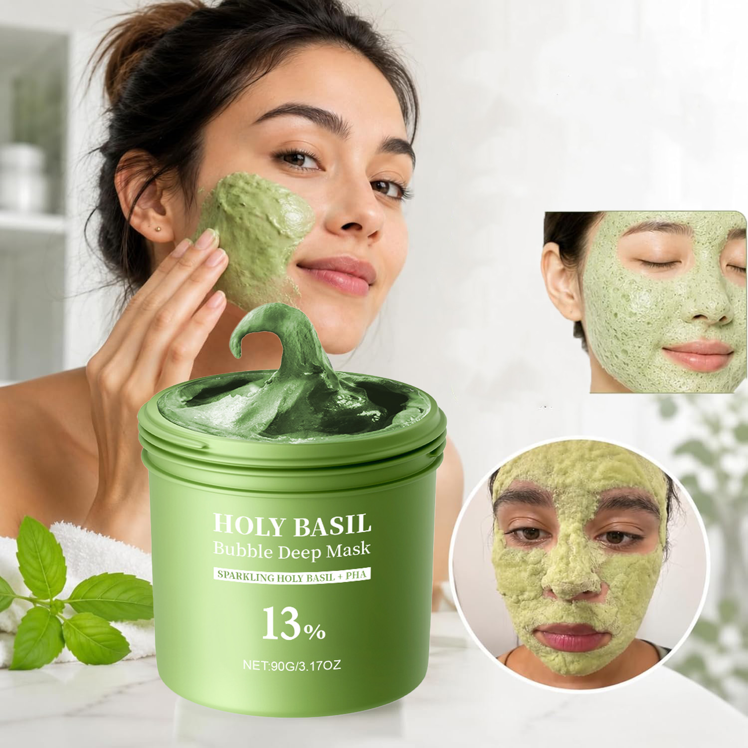 Dust Mask Construction - มาส์กโคลนฟองฟู่ Holy Basil Bubble Deep Mask