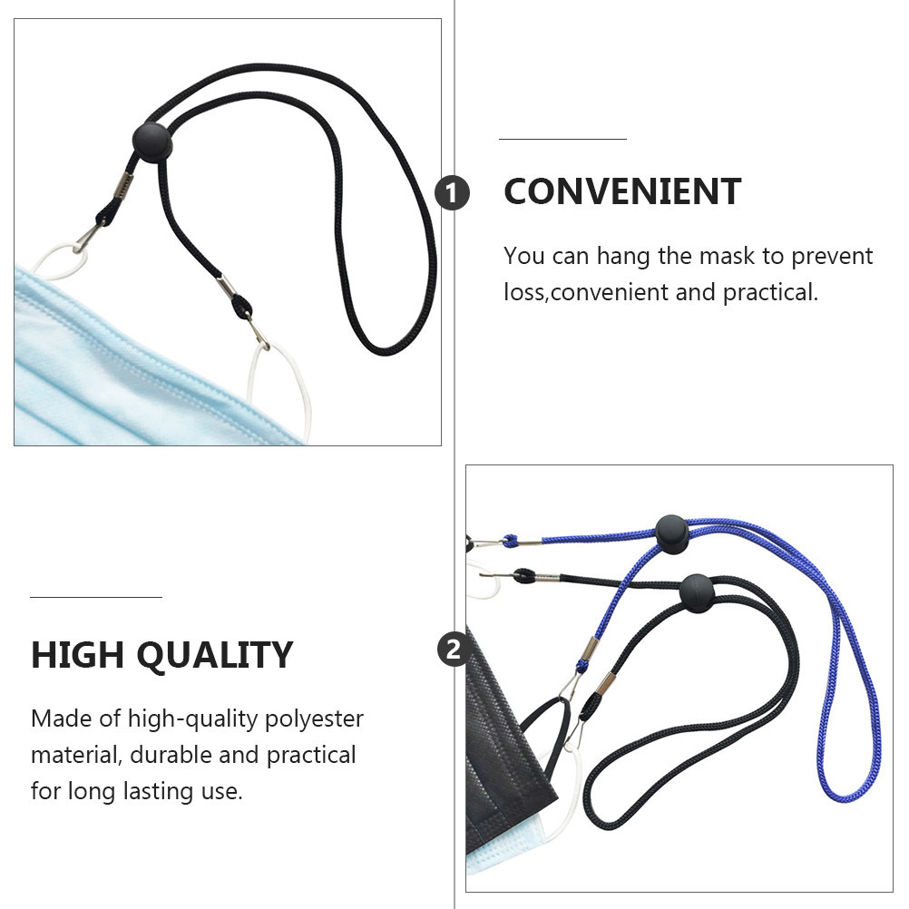 Mask Ear Saver Strap - สายคล้องหน้ากากกันตก 10 ชิ้น ปรับความยาวได้ ทำจากโพลีเอสเตอร์ สำหรับแขวนแว่นตา