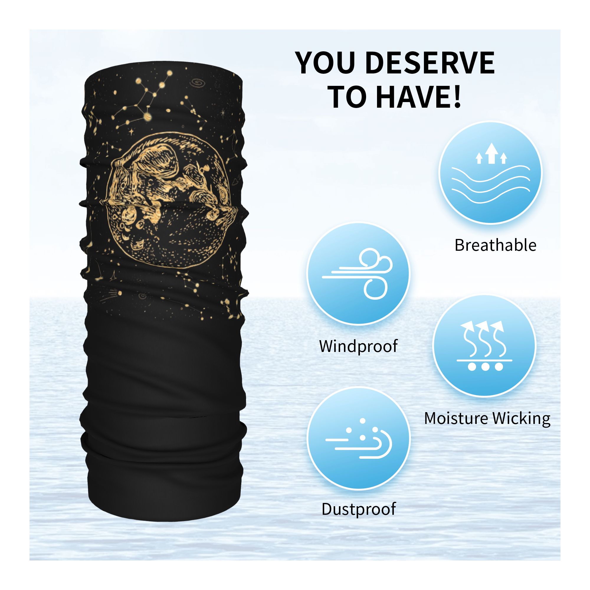 ผ้าพันคอแบบมีฮู้ดลายกาแล็กซี่  - Neck Gaiter Face Cover บทวิจารณ์และราคา