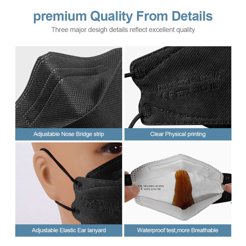 หน้ากาก KN95 FFP2 รูปทรงปลาสำห - Disposable Surgical Mask บทวิจารณ์และราคา