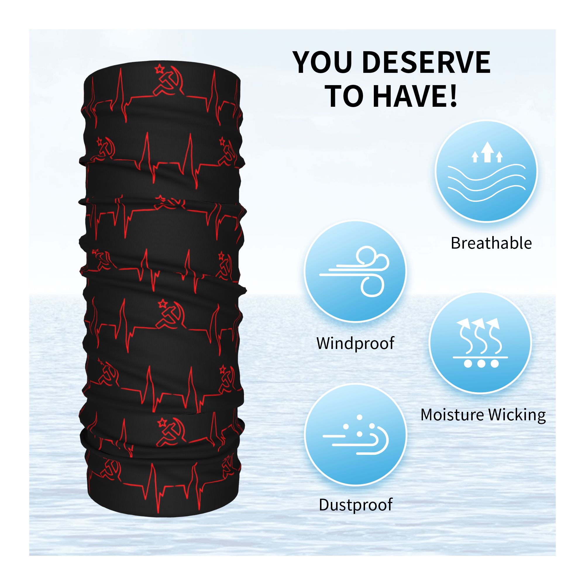 ผ้าพันคอคลุมหน้าลายธงชาติรัสเซ - Neck Gaiter Face Cover บทวิจารณ์และราคา