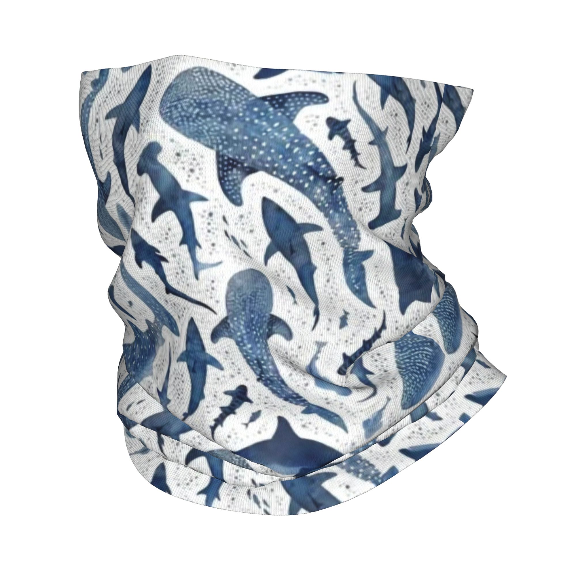 ผ้าคลุมหน้าลายฉลามสีน้ำแบบกำหน - Neck Gaiter Face Cover บทวิจารณ์และราคา